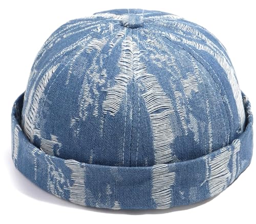 Image of Glamorstar Brimless Dome Hats for Women Men Sailor Beanie Cap Vintage Docker Hat