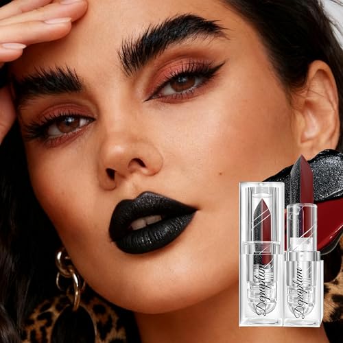 Image of Depuplum Black Lipstick Glitter Red Lipstick Ombre Lips Dual Tone