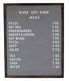 Extra Large Changeable Letter Board - Gray Felt with Solid Vintage Oak Frame, Wall Mount, Canvas Bag