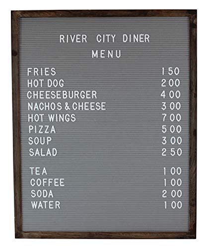 Extra Large Changeable Letter Board - Gray Felt With Solid Vintage Oak Frame, Wall Mount, Canvas Bag, Letter Clippers, Letter Box And 450 Characters 24 X 30 Gray (Lb5) #TOP11