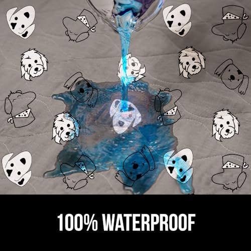 Image of GORILLA GRIP Washable Puppy Pads, 46x28, Slip Resistant Dog Crate Mat, Waterproof Cloth Pee Pad for Training Puppies in Playpen, Reusable Pet Incontinence Blanket, Protects Sofa, Dog Faces