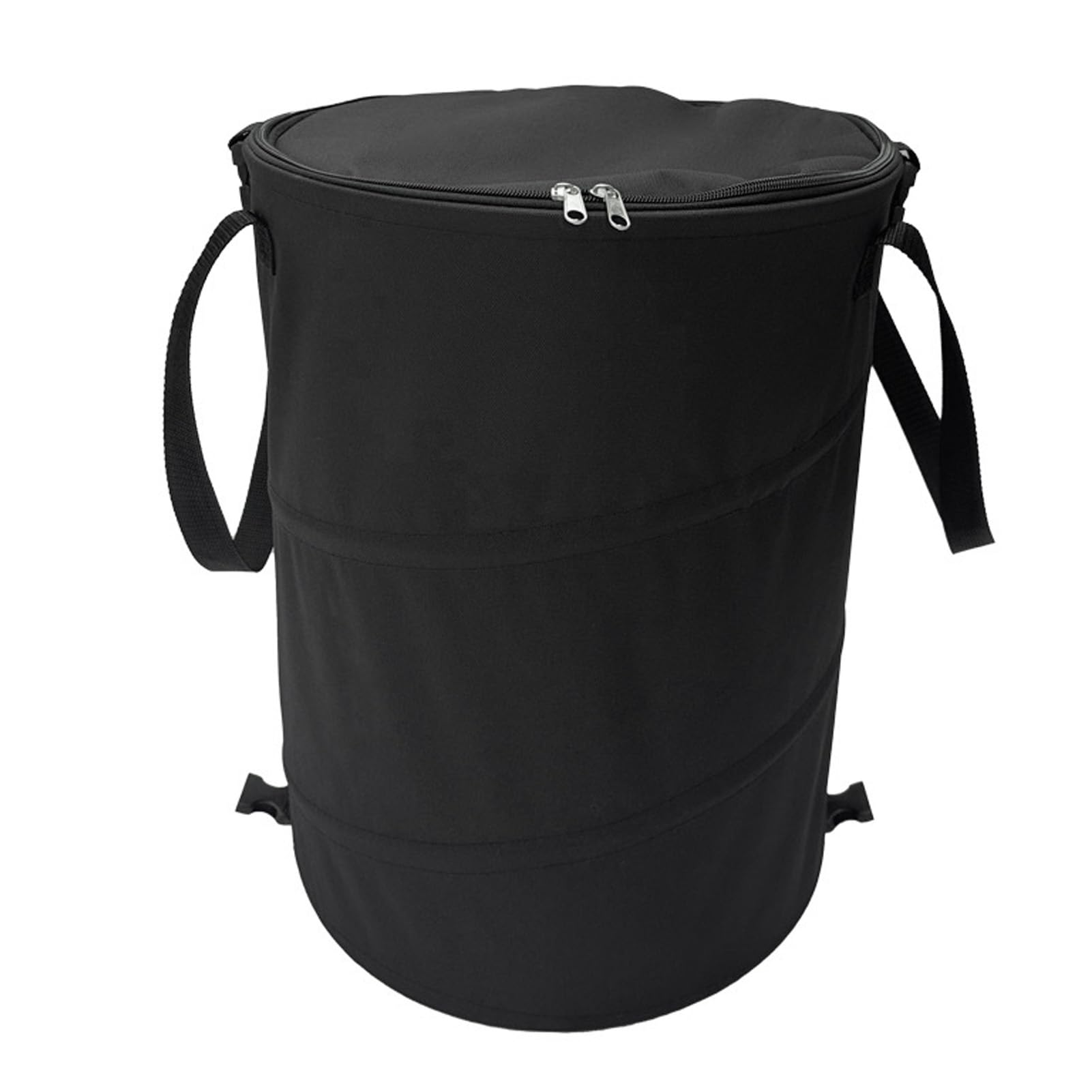 Alomejor Pattumiera Portatile da Campeggio e da Giardino, Contenitore per Rifiuti Pieghevole per Esterni di Grande capacità con Coperchio con Cerniera, 24 Galloni (BLACK)