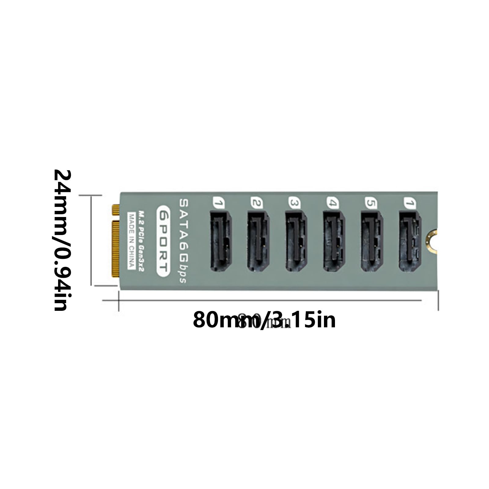Scheda Adattatore SATA6G a 6 Porte 6 Porte per sistemi Multipli con Larghezza Banda 16 Gbps migliora la capacità archiviazione