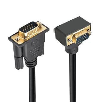 CY Cable 90 Degree Up Angled VGA RGB Male to Straight Male Extension 3COAX+6C for Monitor Projector Computer