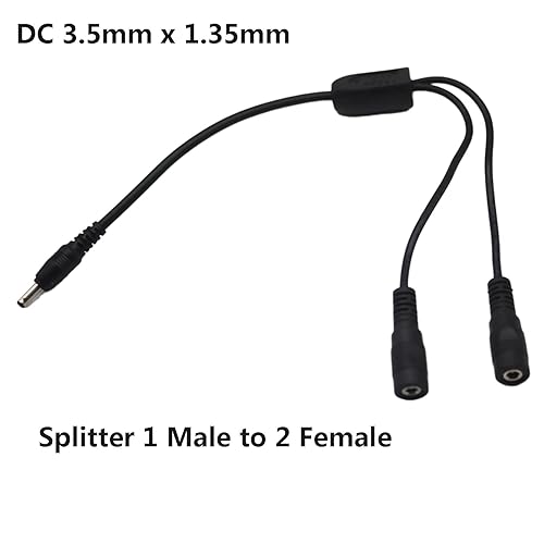 Miniatura 3 de UpperFu Cable divisor CC Y 1 macho a 2 hembras cable adaptador de extensión de corriente CC de 0138in x 0053in para cámaras de vigilancia CCTV tira