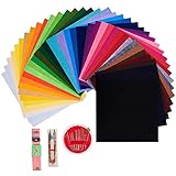 PandaHall 80 Hojas de Tela de Fieltro rígido de 5,9 x 5,9 cm, cuadradas de Fieltro Duro con 24 Agujas y Tijeras para la Escuela, Bricolaje, Manualidades, Patchwork, Bordado, Costura y proyectos