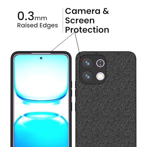 Image of Kapa Soft Full Fabric Protective Back Case Cover for Oppo K13 5G | Shockproof Slim Hard Anti Slip Back Case (Black)