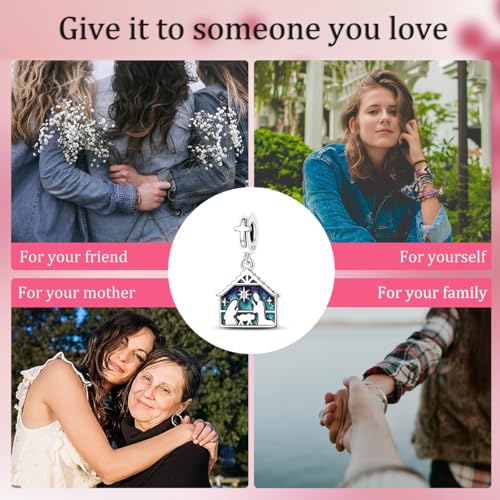 Image of 925 Sterling Silver Charms,Hypoallergenic Beads,Compatible with Pandora Bracelets and Necklaces,Women Holiday Gift Pendants