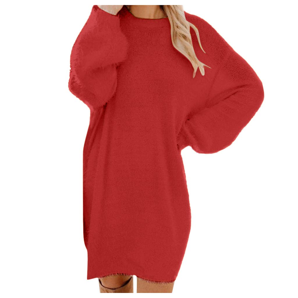 Winter Sweaters for Women 2025 Casual Crewneck Long Sleeve Oversized Sweater Dress Fall Loose Slouchy Soft Pullover