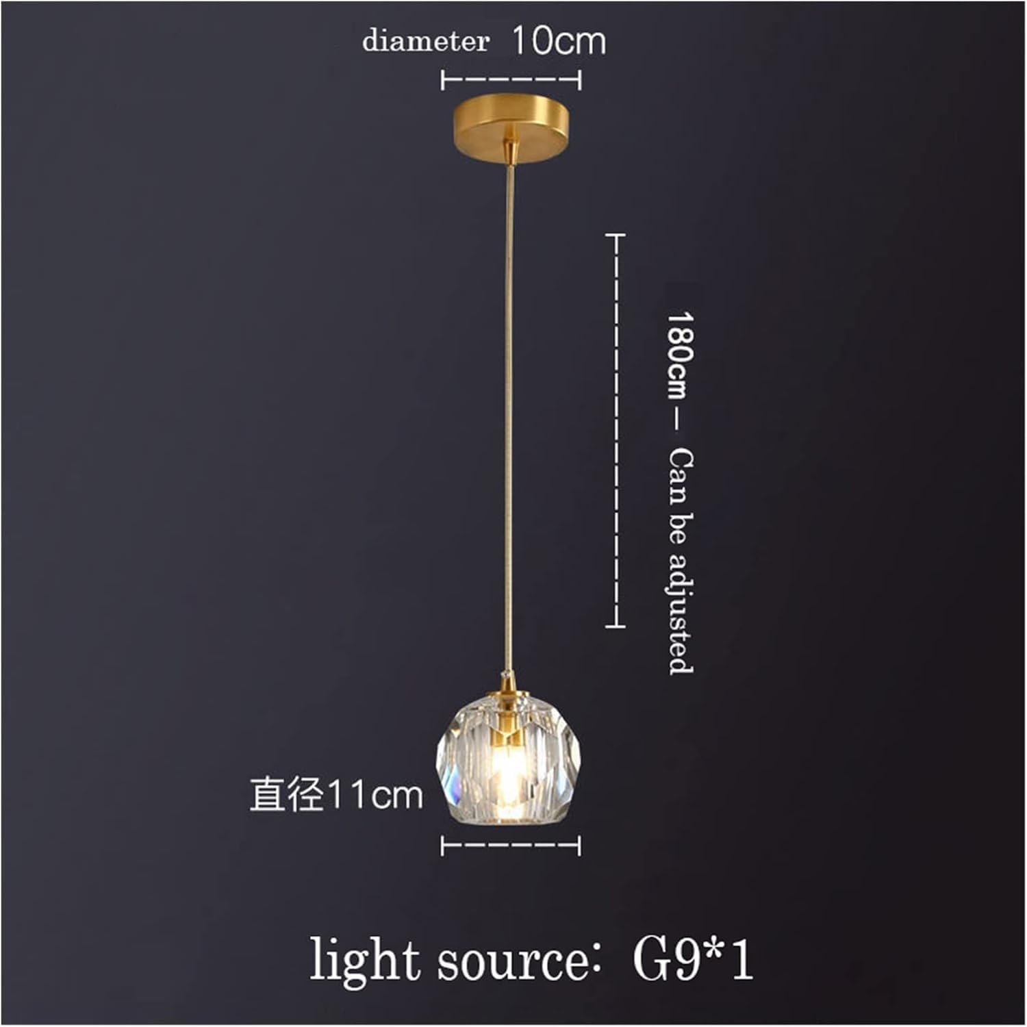 Chandelier Crystal Single Head Post Modern Minimalist Restaurant Bar Net Red Light Luxury Room Chandelier