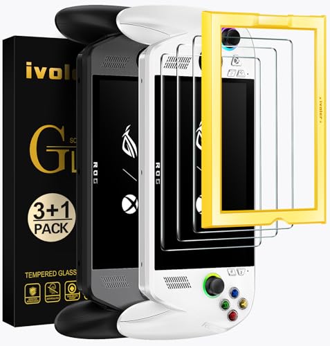 ivoler 3-Pack Screen Protector for ASUS ROG Xbox Ally/ROG Xbox Ally X Handheld 2025 with Alignment Frame Tempered Glass 7 inch Full Coverage Transparent Ultra HD Anti-Scratch Anti-Fingerprint