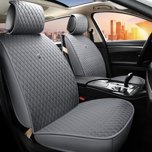 Housses de siège en cuir HGQ-gris avec couronne pour un habitacle chic de SUV