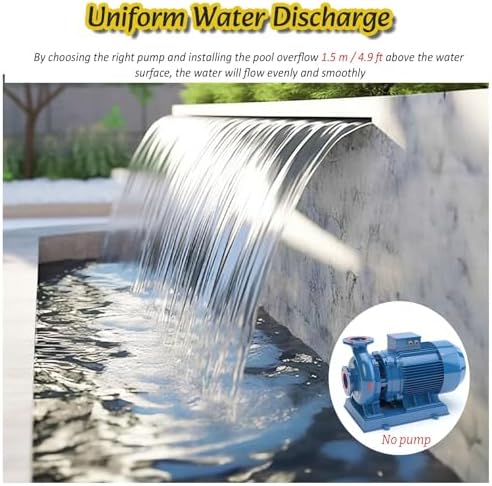 Waterfall Spillway for Indoor/Outdoor Decorative,(Customizable Stainless Steel Waterfall Spillway for Outdoor Ponds & Pools - 12" Fountain Box with Pipe Connector for Stunning Water Feature image 4
