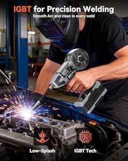 PLOWIC 2 in 1 MIG and Stick Welder: 250A Handheld Portable Welding Machine, 110V Gasless Flux Core Wire Feed Welder & MMA ARC Welder Gun, 3.97lb w/LCD Display, for .032"/.040" Wire and 3/32"-1/8" Rod