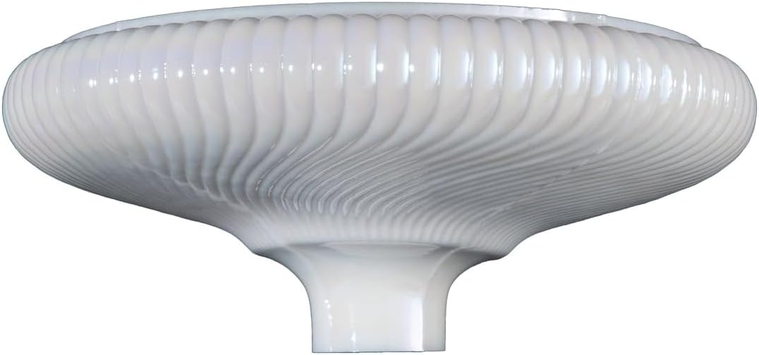 B&P Lamp 16" Opal Raised Rib Swirl Torchiere Shade w/Pearl Luster