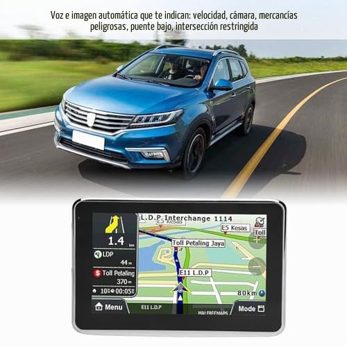 Navegador GPS, Pantalla Táctil 5 Pulgadas Mapas Europa de Por Vida, Dispositivo Navegación Universal 256MB RAM 8GB ROM Tráfico en Vivo Estacionamiento Integrado for Conductores