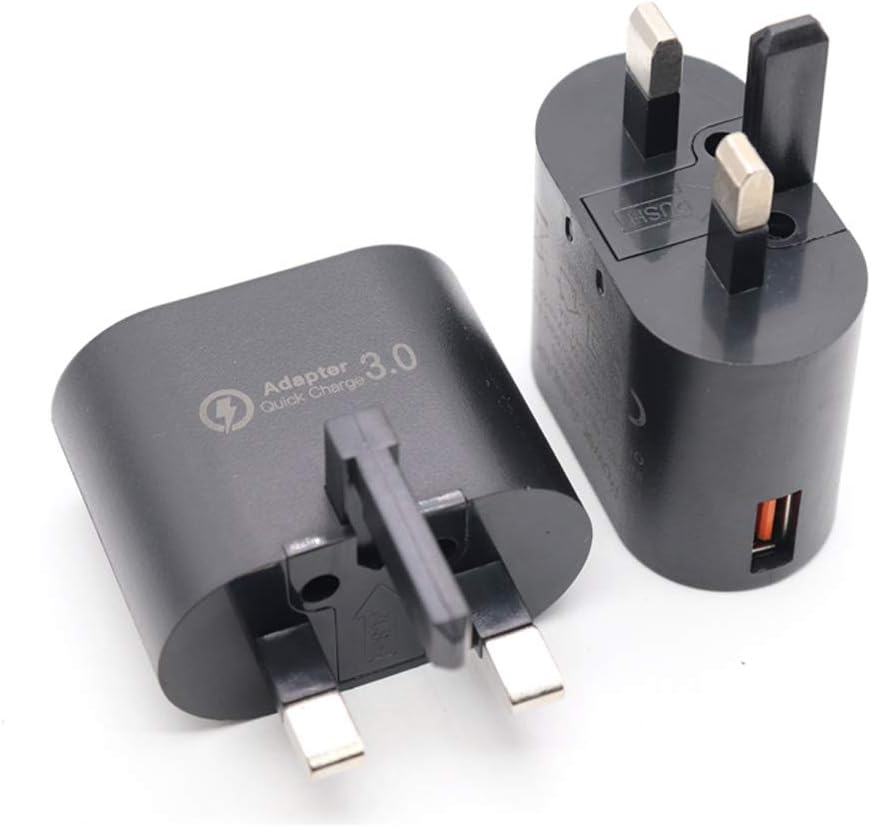 2-Pack Quick Charge 3.0 USB Wall Charger, 18W Fast Charging USB Power Adapter Wall Plug Compatible with 10W QI Wireless Charger, iPad Pro, Tablets, iPhone, Samsung Galaxy, LG, HTC