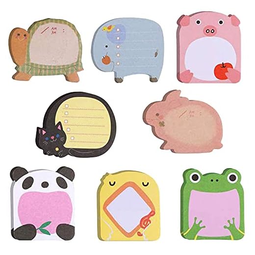 40 Paquetes Notas Adhesivas de Animales, Lindas Notas Adhesivas, Notas Adhesivas del Refrigerador, Mini Notas Sdhesivas, Notas Súper Adhesivas, para Escuela, Notas de Oficina