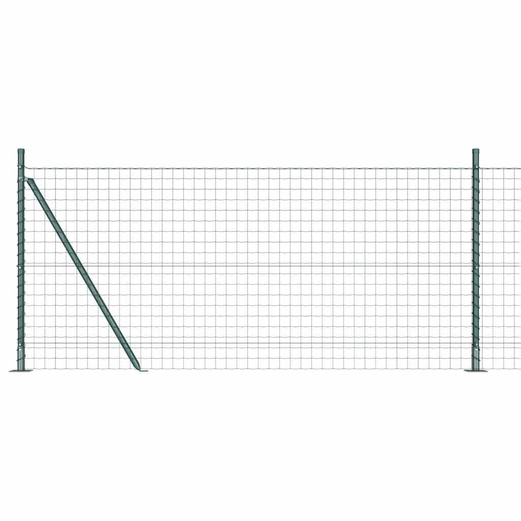 Garden Fence Panel Set 0.8 x 10 m Green Steel PVC Outdoor Boundary Barrier Weather Resistant with Posts for Yard Terrace Privacy Pet Enclosure Secure Durable Modern Design