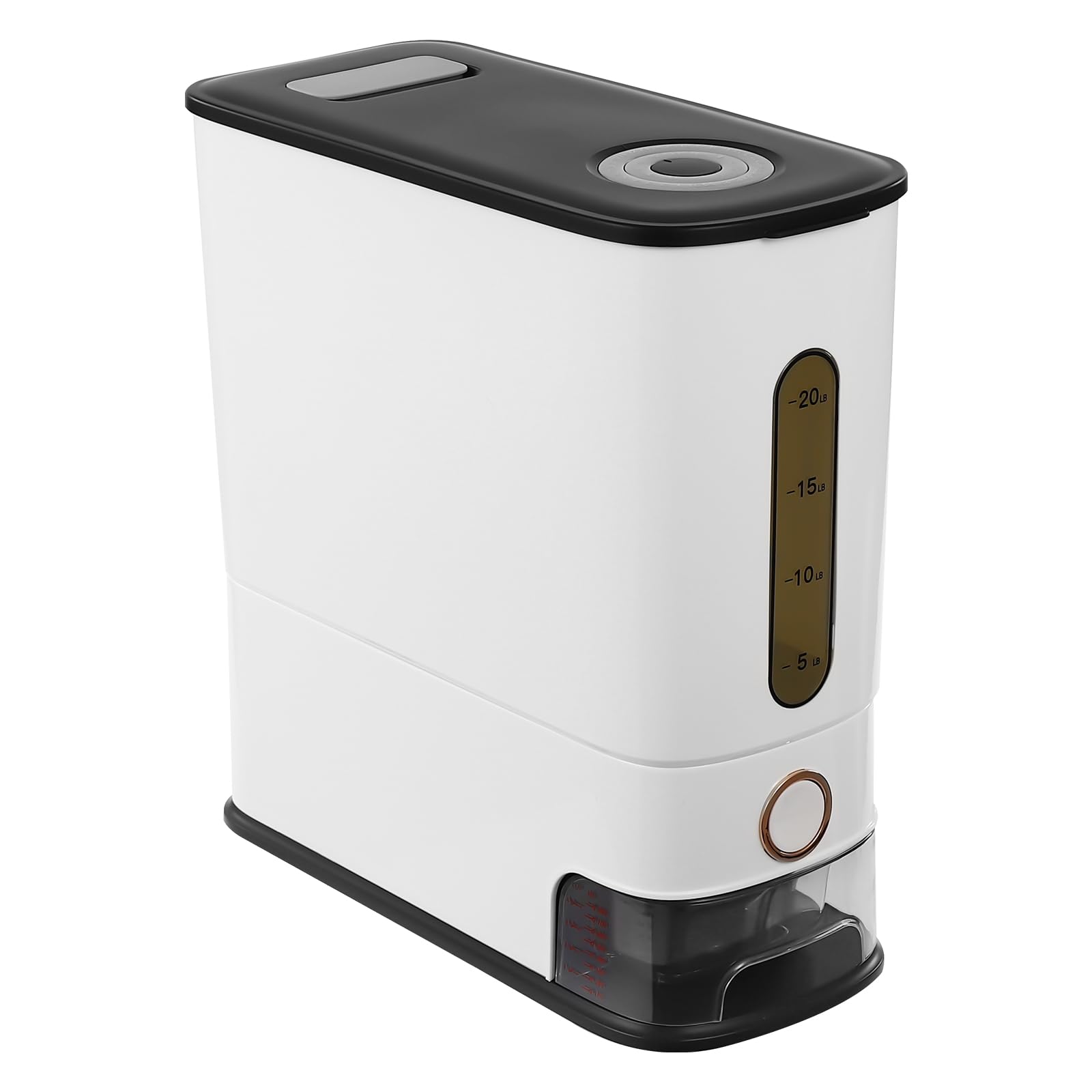 GDSKR Rice Dispenser, Cereal Dispenser, Cereal Dispenser with Lid & Measuring Cup, Container Box Cabinet To Store Rice, Oats, Mung Beans,Pet Food, for Kitchen Pantry Household