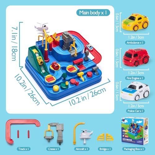 hahaland Kids Toys for 3 Year Old Boys - Car Race Track Boy Toy Age 3 4, Adventure Vehicles Toy Learning & Intelligence Educational for 3 4 5 Year Old Boy Girls Toddler Toys — view 4