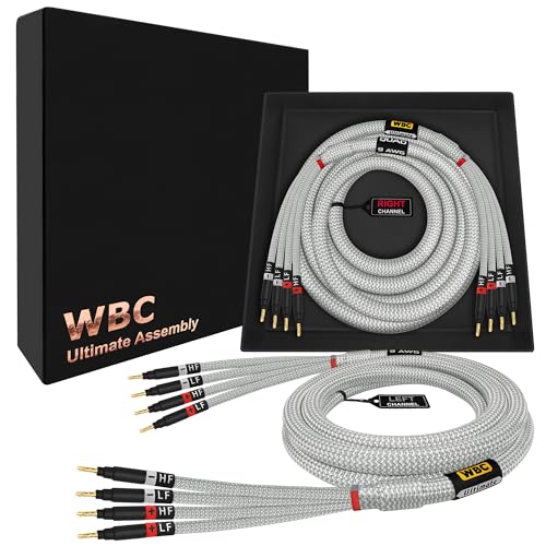 Câbles de haut-parleur bi-ampli cuivre pur OFC 3m 9 AWG fiches banane Eminence