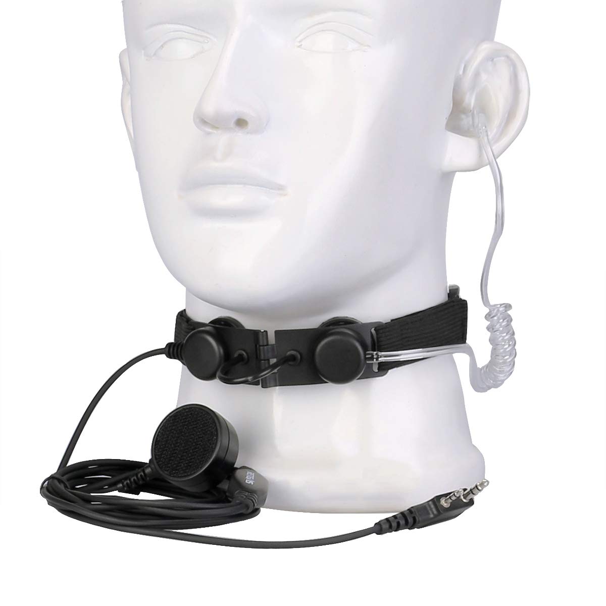 Retevis ETK003 Throat Mic 2 pin Cuffie Throat Mic Tubo Acustico Nascosto con Microfono PTT Compatibile con Walkie Talkie RT24 RT22 RT15 RT619 ESYNiC Nestling Baofeng BF-88E BF-888S UV-5R (1 pz)