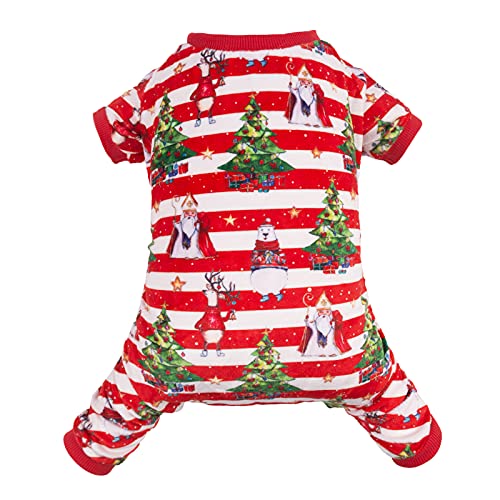 Image of CuteBone Christmas Dog Pajamas Shirt Winter Holiday Cute Pjs Pet Clothes Bodysuit for Doggie Onesies P186S