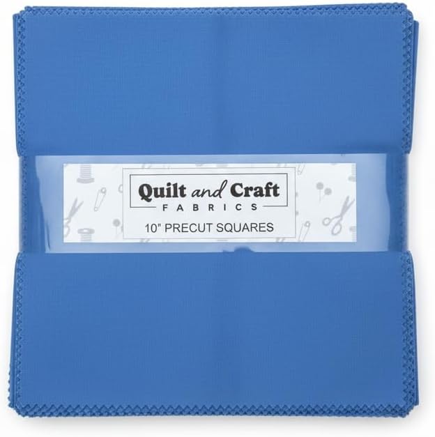 42-Piece 10" Fabric Squares - Premium Cotton Quilting Precuts (Ocean Palette)