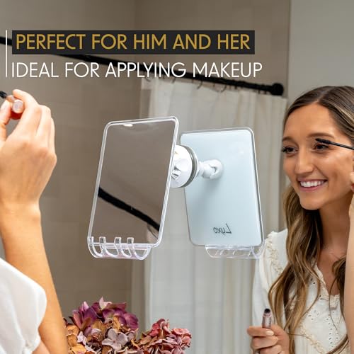 Image of Luxo Shower Mirror Fogless for Shaving, Shower Shaving Mirror - White /Clear