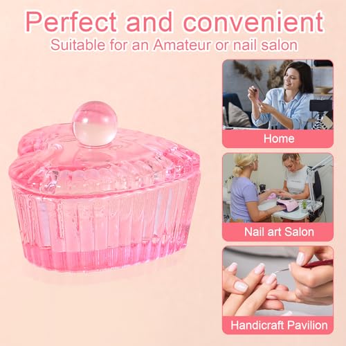 Nogeqi 2PCS Dappen Dish para Monómero, vidrio rosa miniatura 5