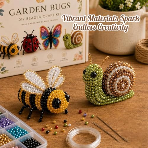 Image of PATPAT 3D Seed Beads Kit for Butterfly Animals Making with Bead, Charms and Instructions Tools Kit, Small Beads for Kids Activity for Embroidery, Art & Craft Projects, Home Decoration
