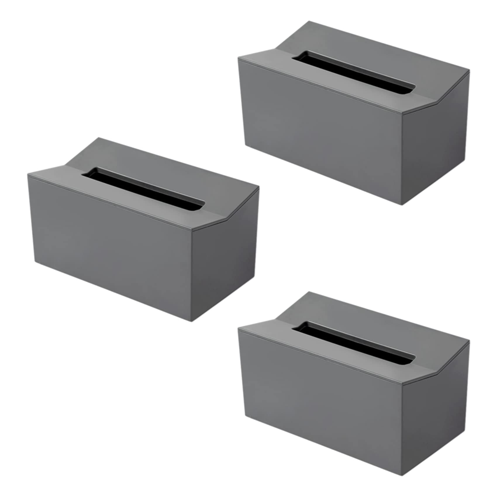 Hndhbfgrt 3X Kitchen Tissue Box Cover Napkin Holder for Paper Towels Box Gray