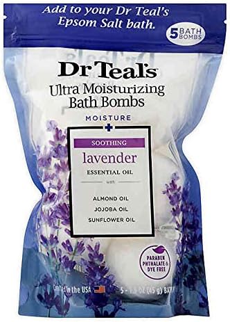 AMC 5-Count Ultra Moisturizing Bath Bombs in Lavender with Essential Oils, Repair Damaged Skin