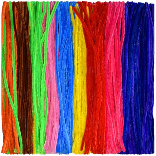 Multiple Colors Pipe Cleaners 100 Pieces Chenille Stems for DIY Art Decorations Creative Craft (6mm x 12 Inch)