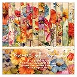 EAMOTOL Vintage Floral Scrapbook Paper Pad, 24 Sheets 6''x 6'' Flowers Patterned Designed Decorative Decoupage for Wedding Folded Card Material Gift Wrapping Planners Journals DIY Crafts Photo Album