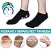 Soft Moisturizing Gel Spa Socks - Repair Dry Cracked Feet, Infused with Essential Oils & Vitamins (Black & Gray)