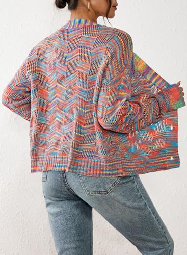 Sovoyontee Cardigan Sweaters for Women 2025 Open Front Long Sleeve Button Down Fall Knit Lightweight Sweater3