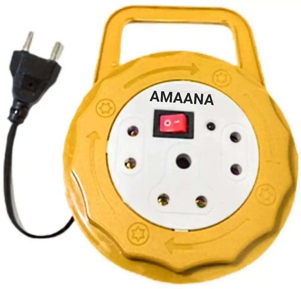 AMAANA Extension Board/Cord with 3 Socket | LED Indicator & Switch | 2.5M Wire | 220 Volts 1300 Watt | Flex Box for TV, Laptop, Sound System, Mobile Charger & More (Yellow)-image-37