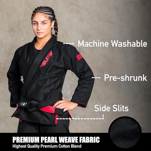 Elite Sports Ultra-Light Women's BJJ GI - IBJJF Jiu-Jitsu GI for Girls and women (See Special Sizing Guide)2