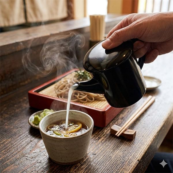 Amazon.co.jp: 湯筒 湯桶 蕎麦湯 日本製 黒 500ml 食洗機対応 蕎麦湯