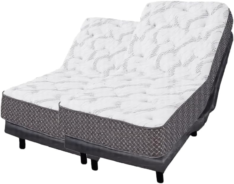 Split Queen Massaging Zero Gravity Adjustable Bed Bundle with 11" Hybrid Mattresses