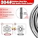 VIVBOO 1/8inch Stainless Steel Security Cable 4/6/10/15FT Luggage Lock Safety Wire Flexible Steel Wire Rope With Double Loop (2 Pack)
