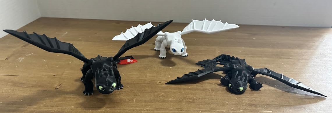 Dragon Toys for Kids, Collectible Toys, Mini Dragon Toy, Dragon Action Figure, Dragon Toy for Fans & Collectors (Black-White) 2