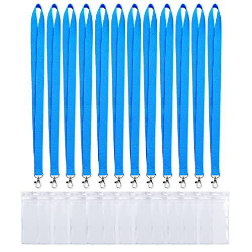 Canwelux 12 Pack Bright Neon Sky Blue Lanyard For Id Badges, Cruise Lanyard With Anti-Lost Id Holders, Neon Bluecruise Lanyard For Ship Card (Sky Blue,12Pack) #TOP15