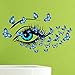 Amaonm Removable DIY Creative 3D Beautiful Girl Blue Eyes & Flying Butterfly Wall Decals PVC Home Wall Stickers Murals Decorative Home Decor Bedroom Decorations Art Decal Nursery Room Stickers