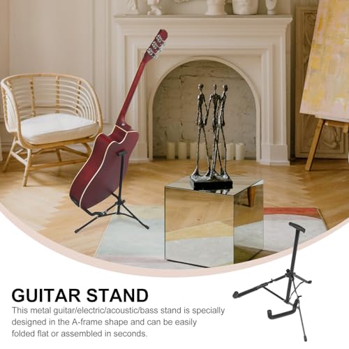 Support guitare en fer sans bavure avec mousse de protection noire - 8