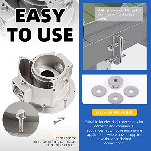 Glarks 100Pcs M6 x 24.7mm Large Fender Washers 304 Stainless Steel Flat Washers Set for Screw Hardware Lock - Image 4