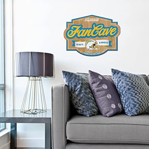 Image of YouTheFan NFL Los Angeles Chargers FanCave Wall Art | Ready-To-Hang, 3D Multi-Layered Construction, Floating Wall Mount Design, Great Fan Gift, Officially Licensed Artwork