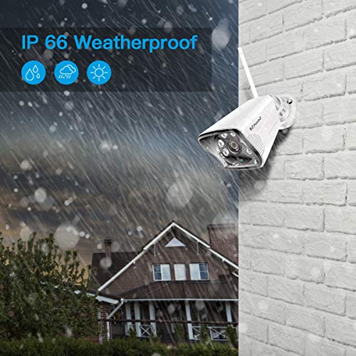 SmartSF 8CH 1080P NVR with 12- inch Monitor Wireless Surveillance Security Camera System CCTV Kit,4Pcs 1080P 2MP Weatherproof IP Camera,65ft Night Vision and Free APP Access,Motion Alert - Thumbnail 2